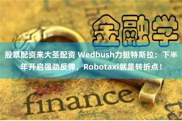 股票配资来大圣配资 Wedbush力挺特斯拉：下半年开启强劲反弹，Robotaxi就是转折点！