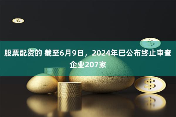 股票配资的 截至6月9日，2024年已公布终止审查企业207家